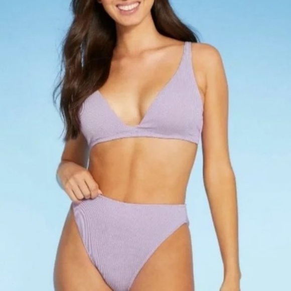 Shade & Shore Lavender shine 2 pc Bikini NWT - Picture 1 of 5